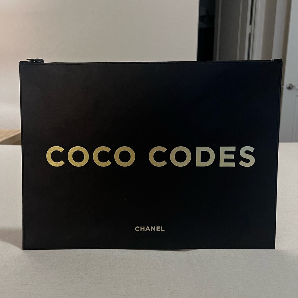 Black Chanel ‘Coco Codes’ Zipper Pouch